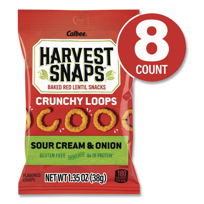 Crunchy Loops, Sour Cream and Onion, 1.35 oz Bag, 8/Box