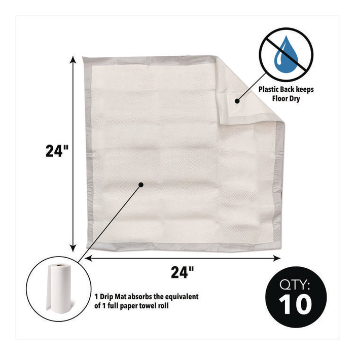 Drip Mats, 20 oz, 2 ft x 2 ft, 10/Pack