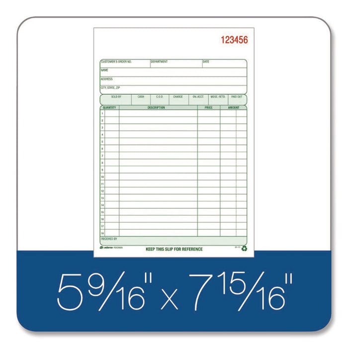 Multipart General-Purpose Sales Pad, Two-Part Carbonless, 5.56 x 7.94, 50 Forms Total
