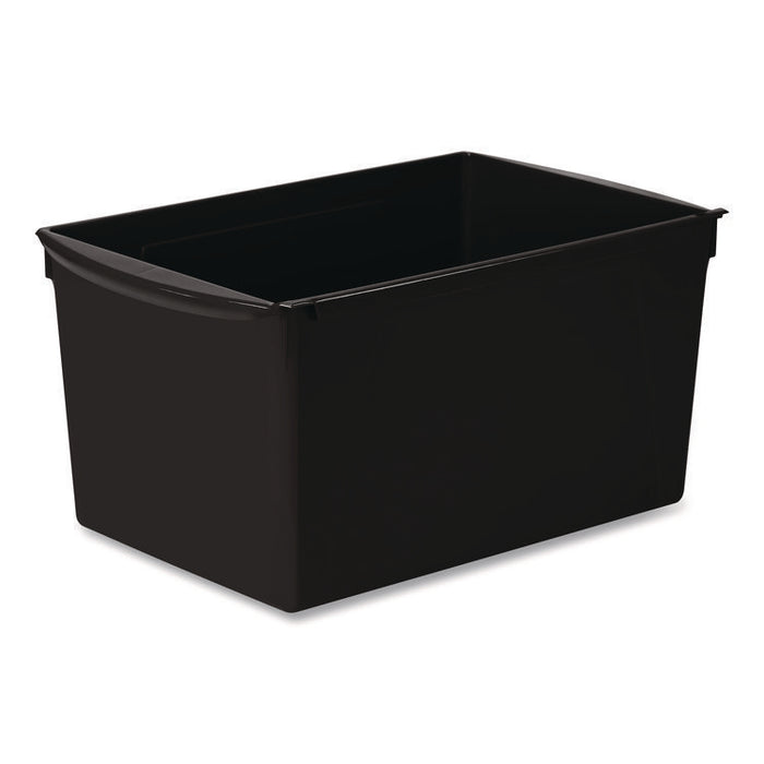 Wide Book Bin, 3.82 gal, 9.2" x 14.5" x 7", Black, 6/Pack