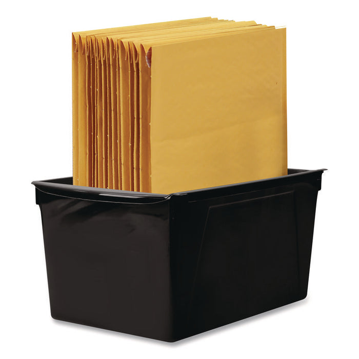 Wide Book Bin, 3.82 gal, 9.2" x 14.5" x 7", Black, 6/Pack