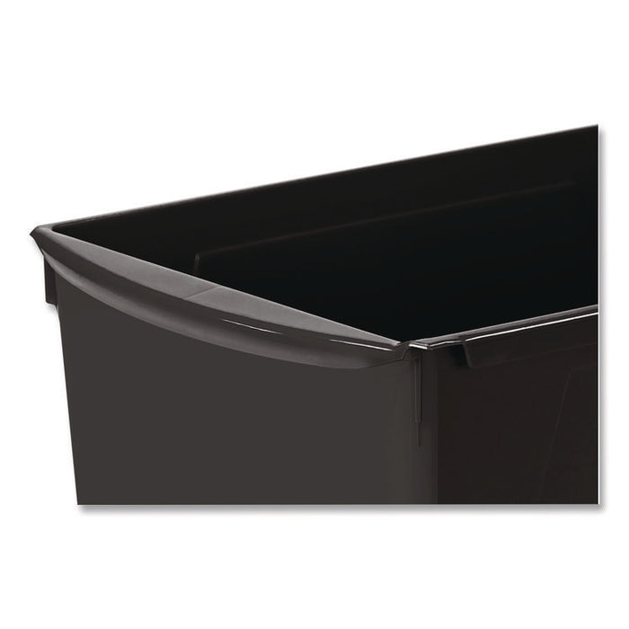 Wide Book Bin, 3.82 gal, 9.2" x 14.5" x 7", Black, 6/Pack