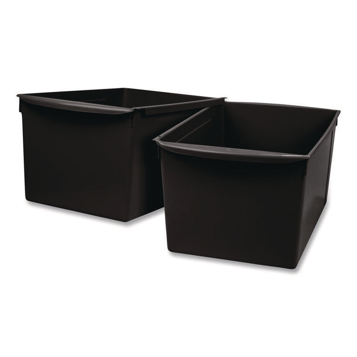 Wide Book Bin, 3.82 gal, 9.2" x 14.5" x 7", Black, 6/Pack