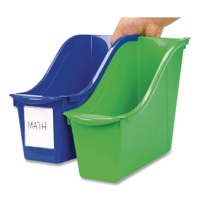 Small Book Bin, 1.5 gal, 4.5" x 11.75" x 8.5", Black, 6/Pack