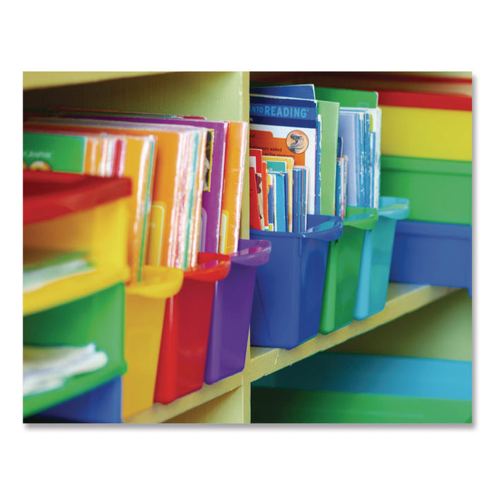 Small Book Bin, 1.5 gal, 4.5" x 11.75" x 8.5", Black, 6/Pack