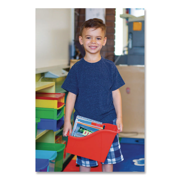 Small Book Bin, 1.5 gal, 4.5" x 11.75" x 8.5", Black, 6/Pack