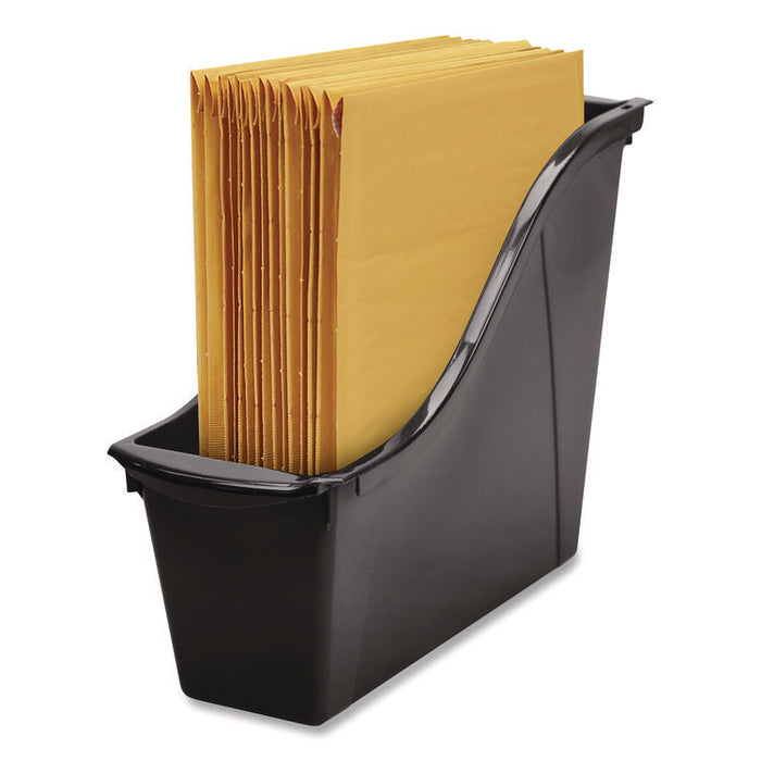 Small Book Bin, 1.5 gal, 4.5" x 11.75" x 8.5", Black, 6/Pack