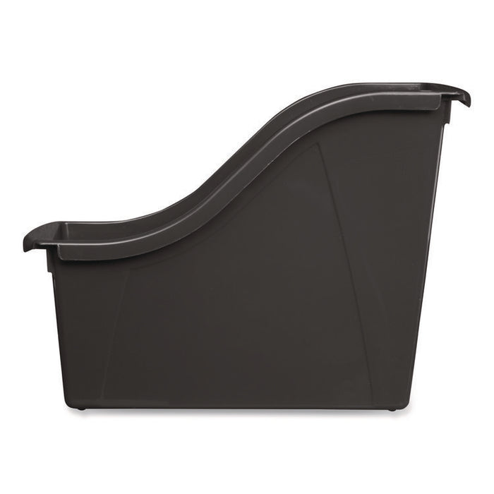 Small Book Bin, 1.5 gal, 4.5" x 11.75" x 8.5", Black, 6/Pack