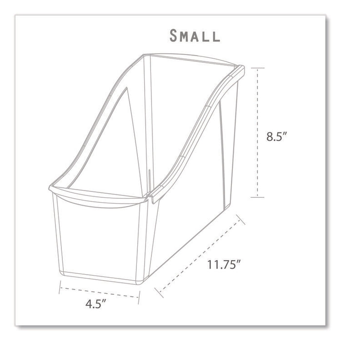 Small Book Bin, 1.5 gal, 4.5" x 11.75" x 8.5", Black, 6/Pack