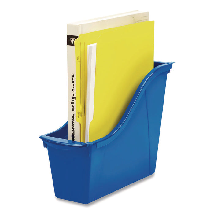Small Book Bin, 1.5 gal, 4.5" x 11.75" x 8.5", Assorted Bright Colors, 6/Pack