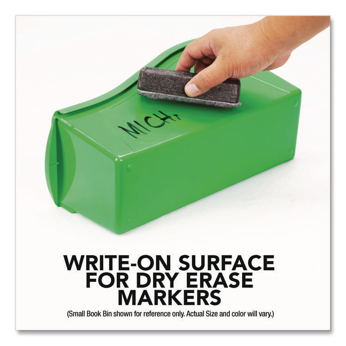 Small Book Bin, 1.5 gal, 4.5" x 11.75" x 8.5", Assorted Bright Colors, 6/Pack