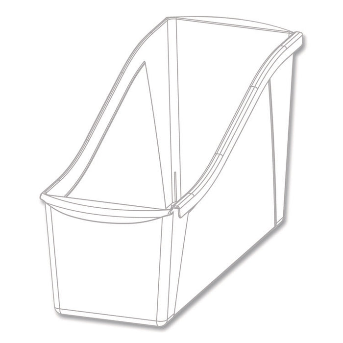 Small Book Bin, 1.5 gal, 4.5" x 11.75" x 8.5", Assorted Bright Colors, 6/Pack