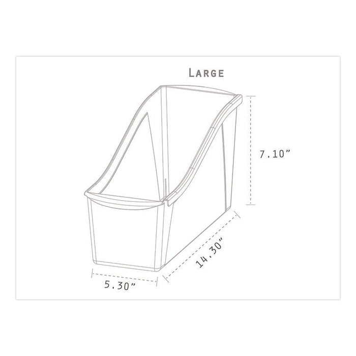 Large Book Bin, 2 gal, 5.3" x 14.3" x 7", Black, 6/Pack