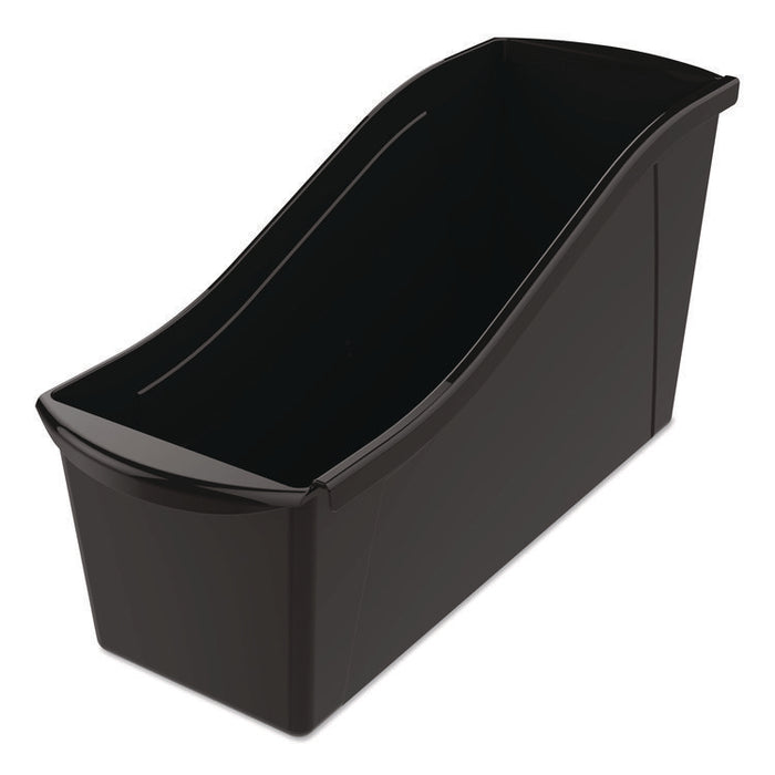Large Book Bin, 2 gal, 5.3" x 14.3" x 7", Black, 6/Pack
