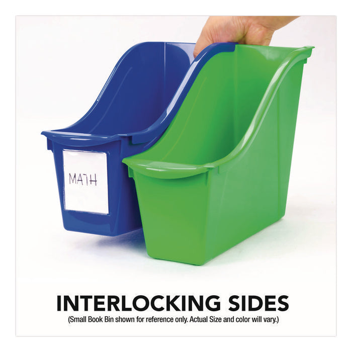 Large Book Bin, 2 gal, 5.3" x 14.3" x 7", Black, 6/Pack