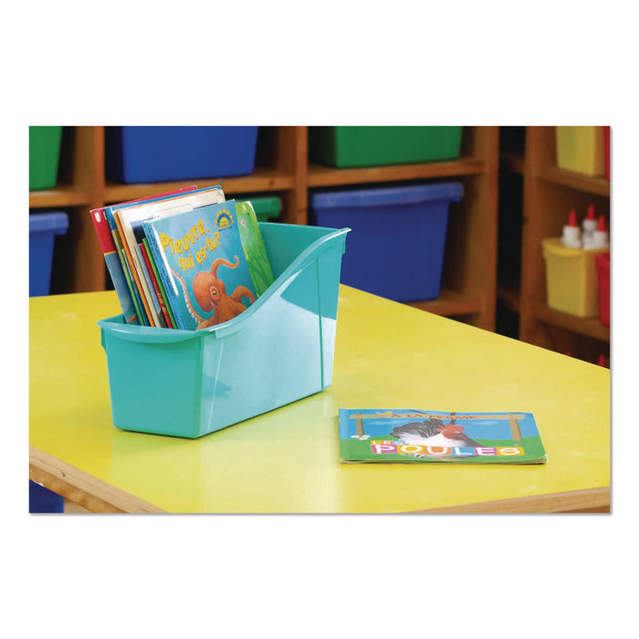Large Book Bin, 2 gal, 5.3" x 14.3" x 7", Black, 6/Pack