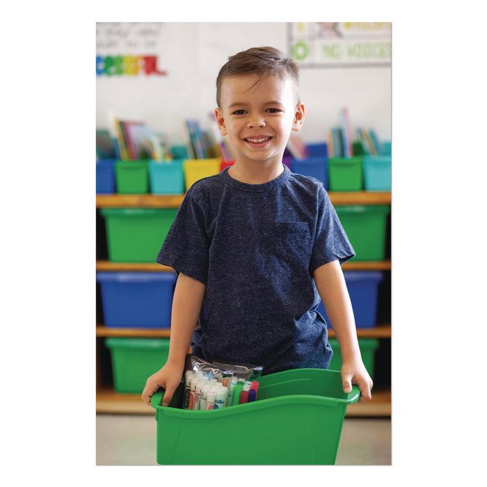 Large Book Bin, 2 gal, 5.3" x 14.3" x 7", Black, 6/Pack