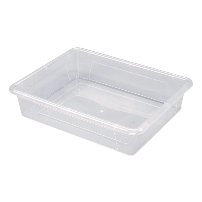Storage Tray, Flat, 1.69 gal, 10.65" x 13.17" x 2.96", Translucent, 5/Pack