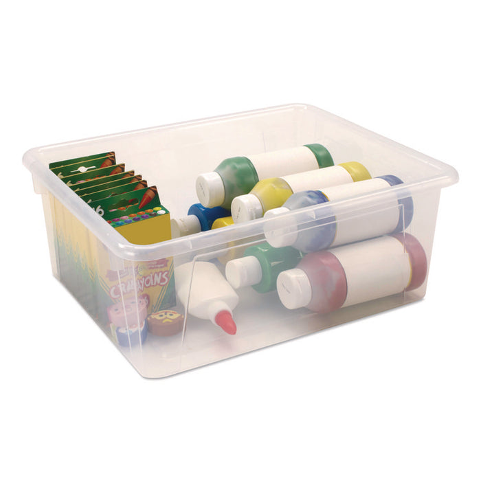 Storage Tray, Deep, 2 gal, 10.65" x 10.65" x 5.2", Clear, 5/Pack