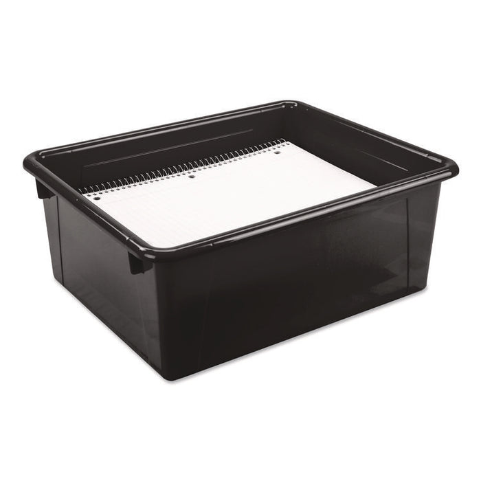 Storage Tray, Deep, 2 gal, 10.65" x 10.65" x 5.2", Black, 5/Pack