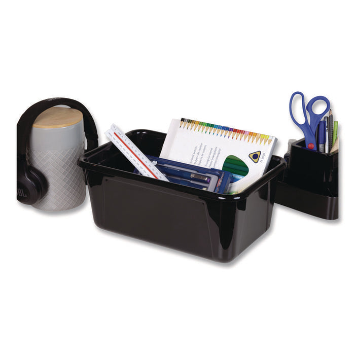 Cubby Bin, Neutral Tones, 1.8 gal, 7.8" x 12.09" x 5.18", Black, 5/Pack