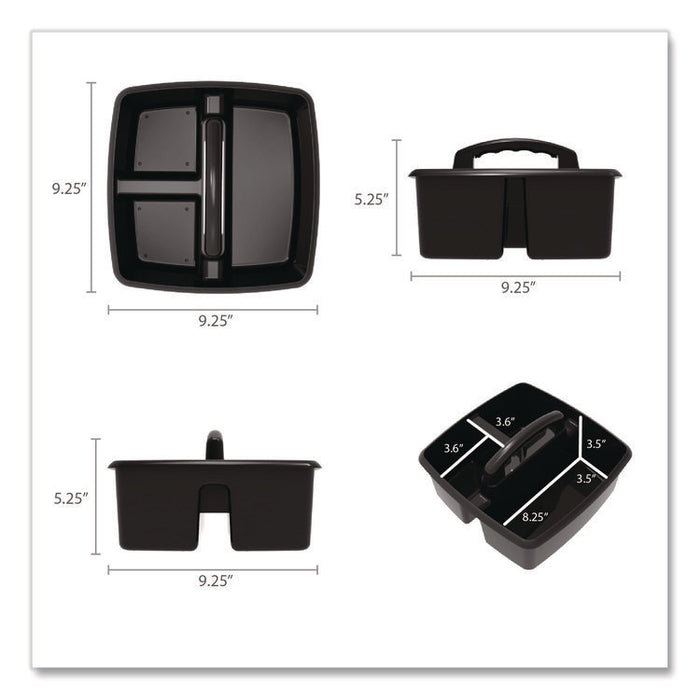 Small Caddy, 9.25 x 9.25 x 12, Black, 6/Pack