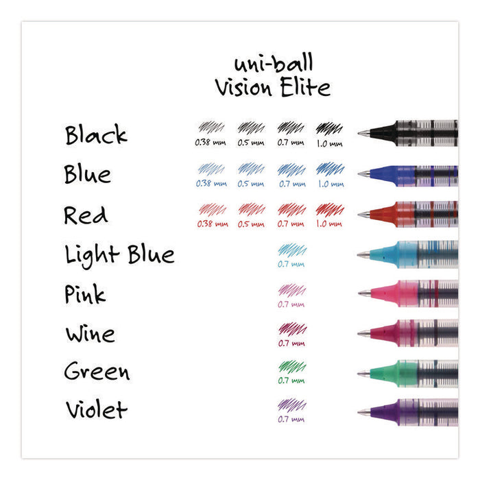 VISION Rollerball Pen, Stick, Fine 0.7 mm, Red Ink, Silver/Red/Clear Barrel, Dozen