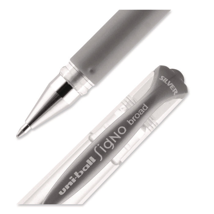 IMPACT Gel Pen, Stick, Medium 1 mm, Silver Metallic Ink, Silver Barrel