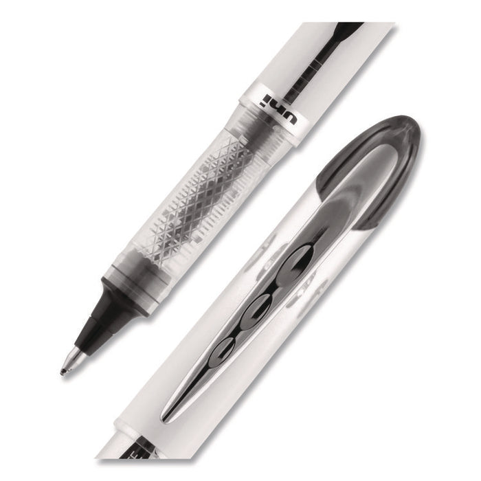VISION ELITE Rollerball Pen, Stick, Bold 0.8 mm, Black Ink, White/Black/Clear Barrel