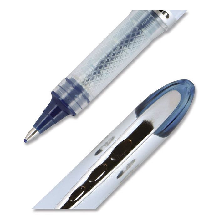 VISION ELITE BLX Series Rollerball Pen, Stick, Bold 0.8 mm, Blue-Infused Black Ink, White/Blue/Clear Barrel