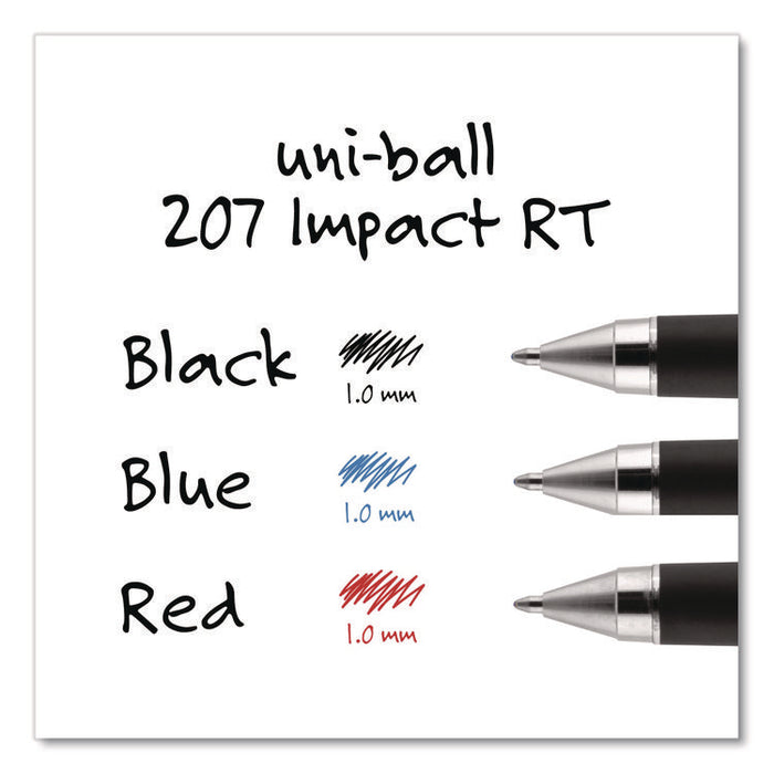 207 Impact RT Gel Pen, Retractable, Bold 1 mm, Blue Ink, Black/Blue Barrel