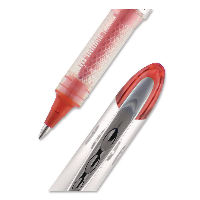 VISION ELITE Rollerball Pen, Stick, Bold 0.8 mm, Red Ink, White/Red/Clear Barrel