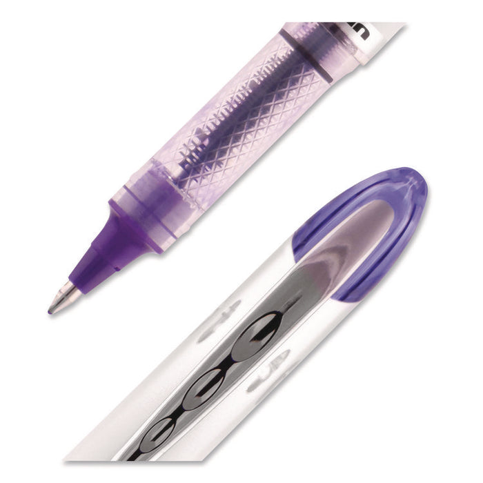 VISION ELITE Rollerball Pen, Stick, Bold 0.8 mm, Violet Ink, White/Violet/Clear Barrel