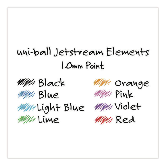 Jetstream Elements Hybrid Gel Pen, Retractable, Medium 1 mm, Assorted Ink and Barrel Colors, 6/Pack