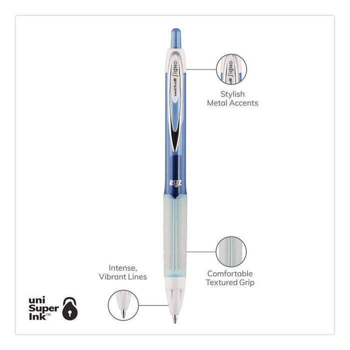Signo 207 Gel Pen, Retractable, Medium 0.7mm, Assorted Ink and Barrel Colors, 8/Pack