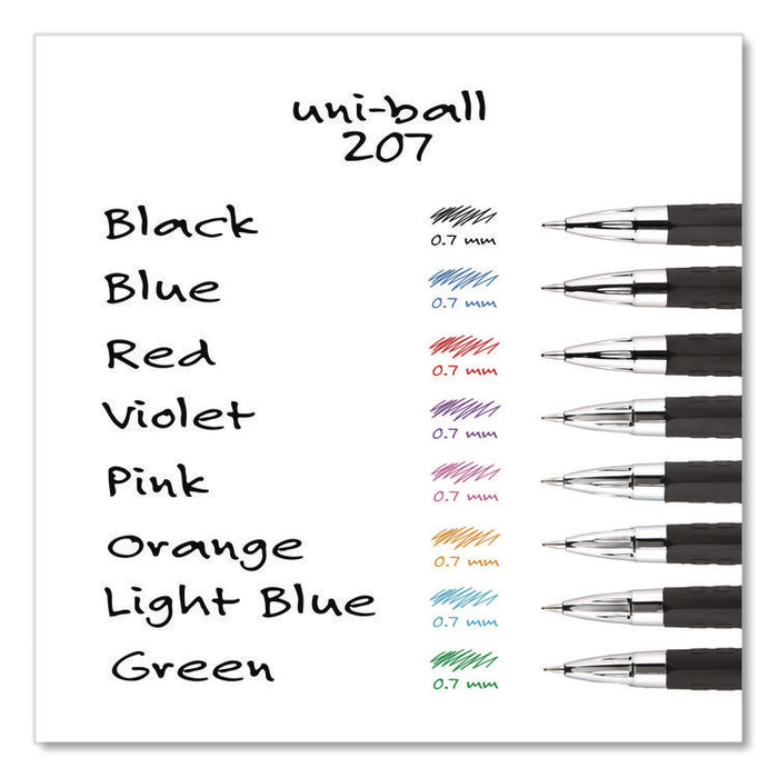 Signo 207 Gel Pen Value Pack, Retractable, Medium 0.7 mm, Blue Ink, Smoke/Black/Blue Barrel, 36/Box