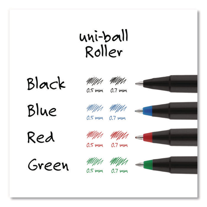 Rollerball Pen, Stick, Micro 0.5 mm, Black Ink, Black Barrel, 36/Pack
