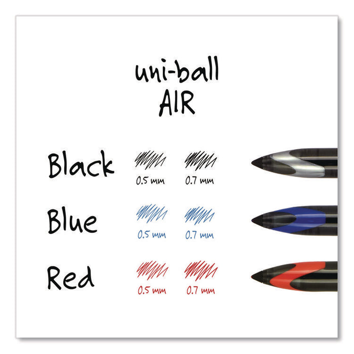 AIR Porous Rollerball Pen, Stick, Medium 0.7 mm, Black Ink, Black Barrel, Dozen