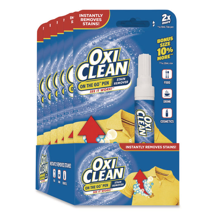 On-the-Go Pen Stain Remover, Unscented,  Bonus Size, 22 mL, 6/Pack