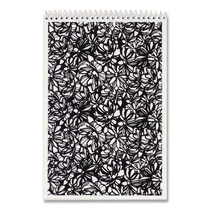Fashion Steno Pad, Assorted Abstract Floral Headband Designs, Gregg Rule, (80) White 6 x 9 Sheets, 6/Pack