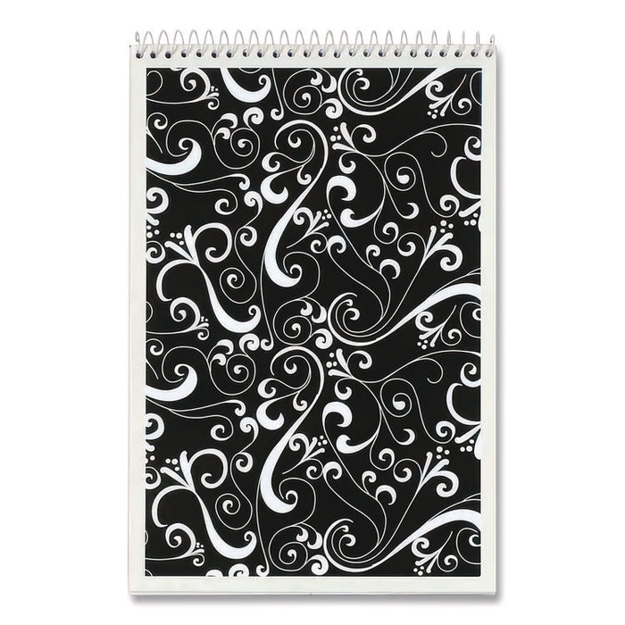 Fashion Steno Pad, Assorted Abstract Floral Headband Designs, Gregg Rule, (80) White 6 x 9 Sheets, 6/Pack