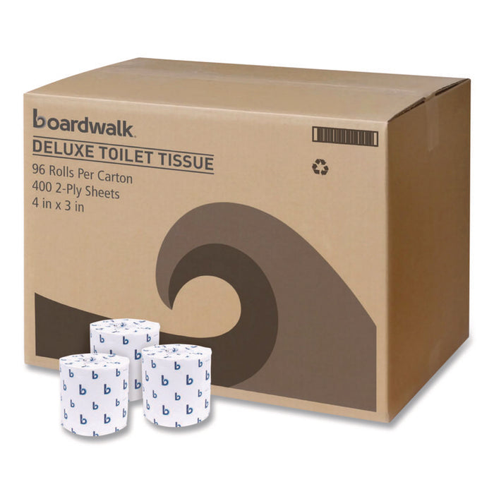 Two-Ply Toilet Tissue, Septic Safe, White, 400 Sheets/Roll, 96 Rolls/Carton