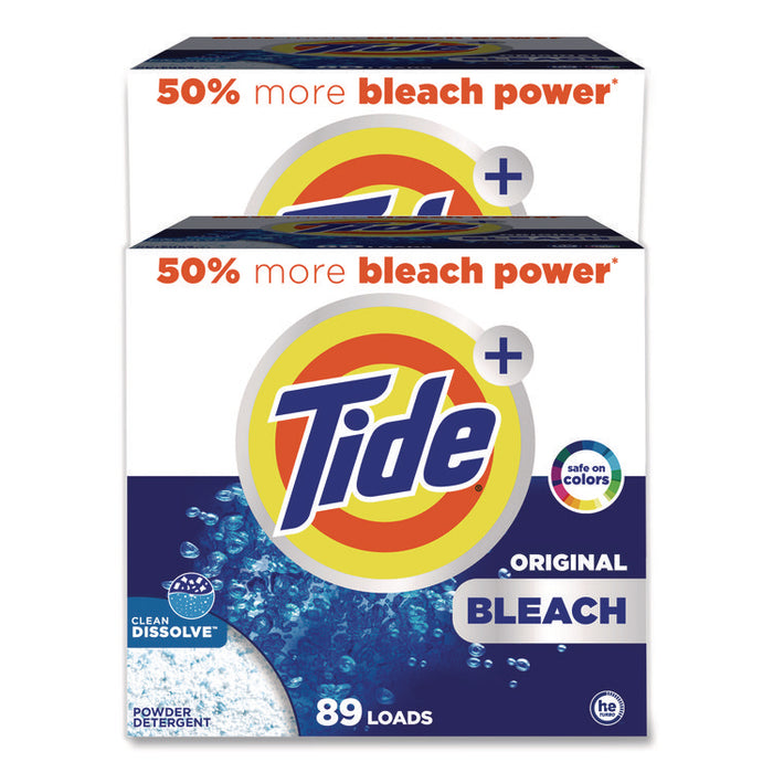 Laundry Detergent with Bleach, HE Compatible, 80 Loads, Tide Original Scent, Powder, 129 oz Box, 2/Carton