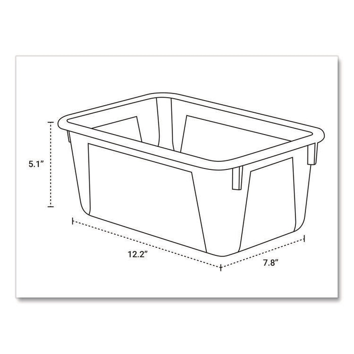 Cubby Bin, 1.8 gal, 7.8" x 12.09" x 5.18", Translucent, 5/Pack