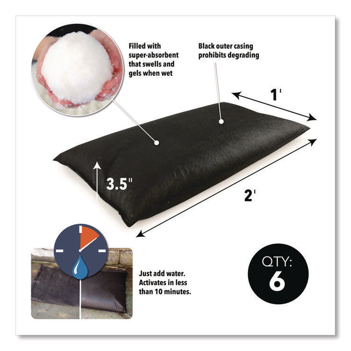 Flood Bags, 12" x 24" x 3.5", 6 Bags/Pack