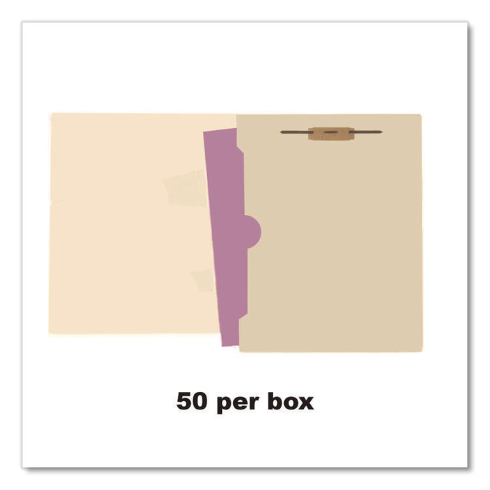 Full Pocket End Tab Fastener Folders, Straight Tab, Expands 0.75", 1 Fastener, Letter Size, Manila, 50/Box