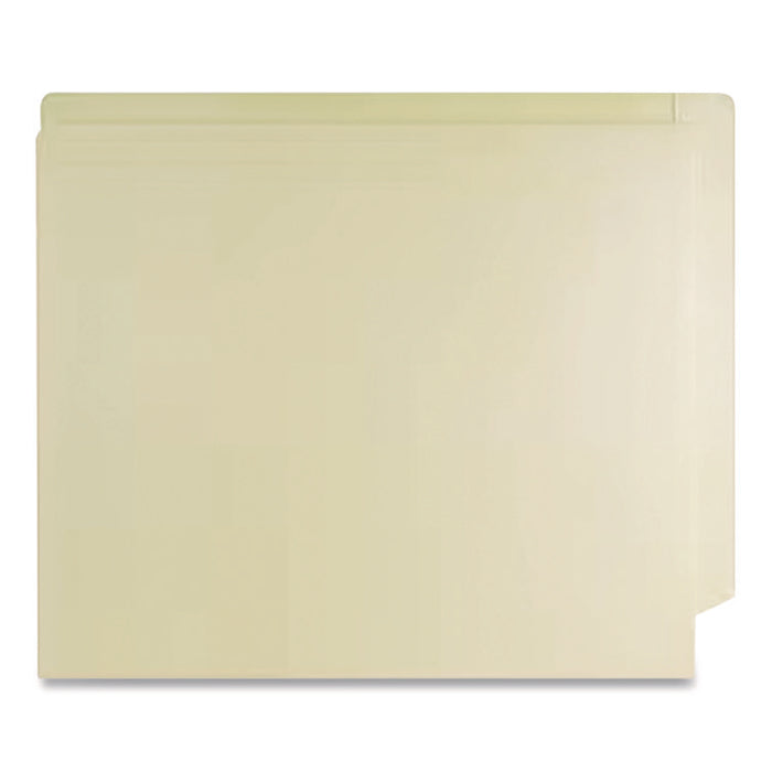 Full Pocket End Tab Fastener Folders, Straight Tab, Expands 0.75", 1 Fastener, Letter Size, Manila, 50/Box