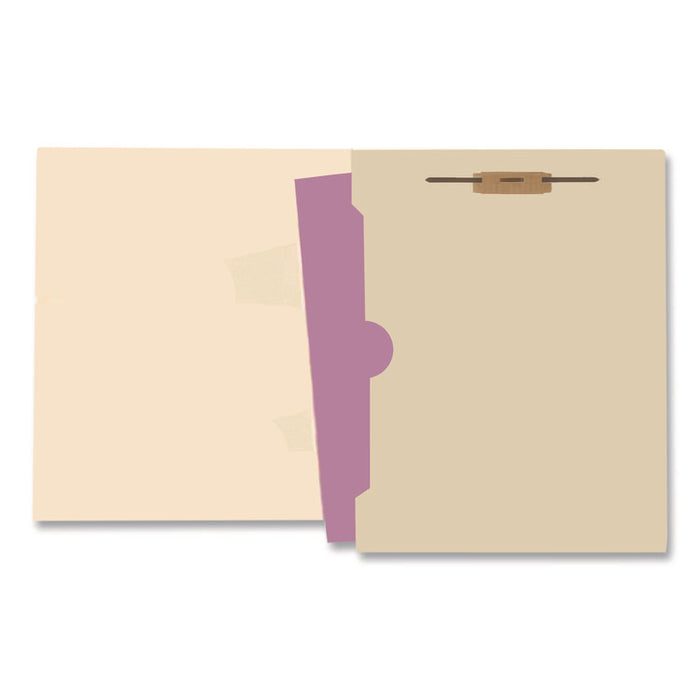 Full Pocket End Tab Fastener Folders, Straight Tab, Expands 0.75", 1 Fastener, Letter Size, Manila, 50/Box