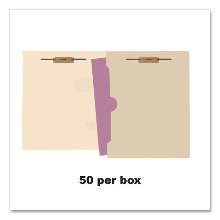 Heavy-Duty Top Tab Fastener Folders, 1/3-Cut Tab: Assorted, Expands 0.75", 2 Fasteners, Letter Size, Manila, 50/Box