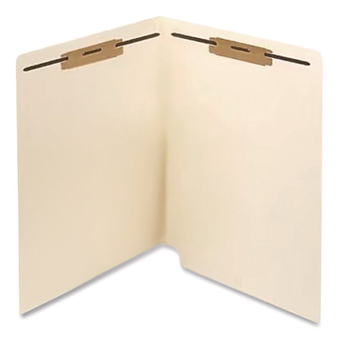 Heavy-Duty Top Tab Fastener Folders, 1/3-Cut Tab: Assorted, Expands 0.75", 2 Fasteners, Letter Size, Manila, 50/Box